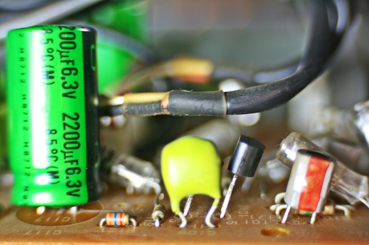 Close view of a circuit board during board-level diagnosis